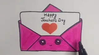 How to Draw a cute Teacher's Day Card | Easy kawaii drawing