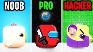 Can We Go NOOB vs PRO vs HACKER In SQUARE BIRD GAME!? (ALL LEVELS!)
