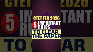 CTET Feb 2026 की तैयारी के लिए 5 महत्वपूर्ण नियम#shorts