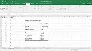 Paired t-test with Confidence Intervals in Excel 2016