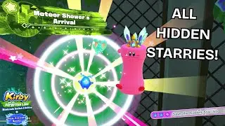 ALL 3 HIDDEN STARRIES - Meteor Shower's Arrival - Kirby Star-Crossed World (TIMESTAMPS)