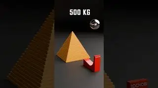500 Kg Ball Satisfyingly Demolish Pyramid made of 7940 Cubes #satisfying #animation #blender #3dart