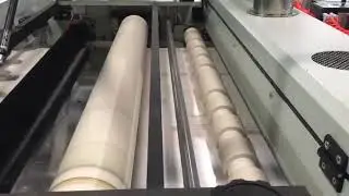 Laminating machine w/ hot knife on PET film lamination. laminator plastificatrice laminadora selefon