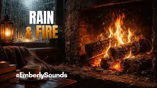 Fireplace and Rain Sounds for Deep Sleep 🌧️🔥 No Music (10 Hours)