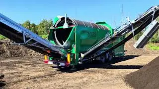 Trommel screen Siebo 6000 in heavy soil