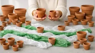 Посмотрите, что я сделала с цветочными горшками и пакетами из супермаркета! Невероятные идеи!