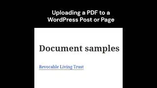 Uploading a PDF to a WordPress Post or Page