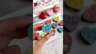 Healthy, dye-free, no bake brownie conversation hearts! This DIY valentines candy is so fun & cute!