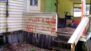 Trashy condemned abandoned mobile home