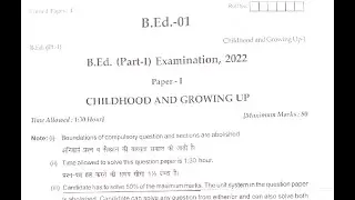 BEd 1st Year All Paper RRBMU 2022