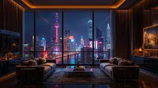 4k Cozy Shanghai Hotel Room 🌧️ Relaxing Lo-Fi Beats for Study, Focus & Sleep