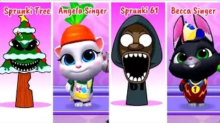 Who Will Prevail: Sprunki Christmas Tree Sprunki 61 Vs Angela Becca Singer? 😟 | 😨 Mega Battle #524