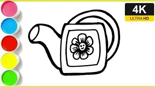 Tea pot Drawing, Painting, Coloring for Kids and Toddlers |Learn Food and Drink