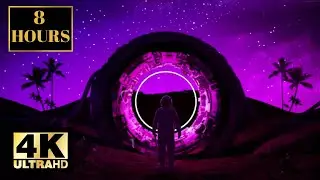 Astronaut Portal Neon Wallpaper With Relaxing Music 8 HOURS 4K