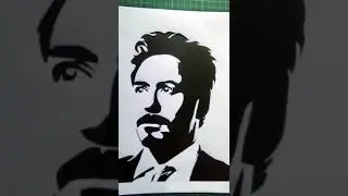 IRONMAN ROBERT DOWNEY JR | PAPERCUT PORTRAIT | HAND CARVED | BLACK AND WHITE PORTRAIT |  TONY STARK.