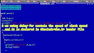 Clock Program in C ||how to make a digital clock in C