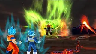 Goku & Vegeta All Forms ⚡ vs Rage Broly 💚 | Gogeta Blue Fusion 🔥 DBZ BT3 Movie Battle