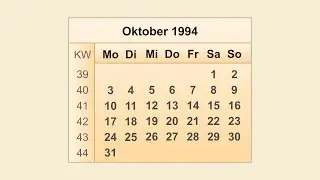 Kalender Oktober 1994