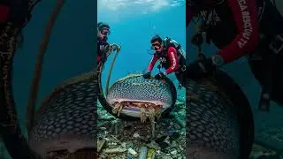 Whale Shark Stuck in Tire and Plastic Trash Rescued Successfully!