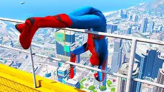 SPIDERMAN CRAZY JUMPS/FALLS #8 (GTA 5 Spider-Man Fails)