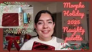 Палетка теней Morphe Holiday 2025 Naughty: свотчи и 1 образ/День 1🎄