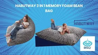 HABUTWAY 3 in 1 Bean Bag Chair Giant Bean Bag Memory Foam Filling Bean Bag Sofa Adult Bean Bag Chair