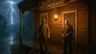 Taking Shelter on the Porch in Valentine – Stormy Night with Friends | RDR2 ASMR
