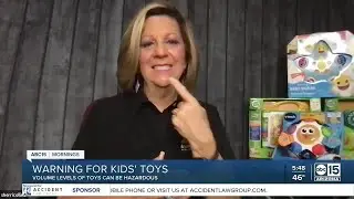 Warning for noise levels on kids' toys