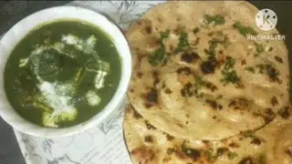 Ghar pe asani se or tasty palak paneer ki sabji 🥬🥣or healthy or fatafat se bane vali atta naan🫓😋🫕