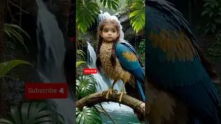 Magical Bird Girl by the Waterfall | Enchanted Nature Fantasy #nature #relaxingmusic