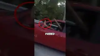 This biker passed a car with the driver&rsquo;s feet out the window! 😨