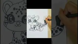 🟢🔥REVERSE - Como Dibujar Un 🦁Leopardo F&aacute;cil Para Ni&ntilde;os #shorts #short #art