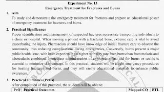 Social Pharmacy Expt 13 | Emergency Treatment for Fracture & Burns | MSBTE SP Mannual Answer |