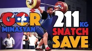 Gor Minasyan (105+) - 211kg Snatch Save [Slow Motion, 60fps]