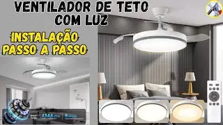 Veja como instalar esse lindo ventilador de teto com luz e controle remoto PASSO A PASSO