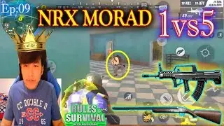 NRX Morad! 1vs5 Solo Vs Fireteam, Insane kill montage,Rules Of Survival, Morad Clip