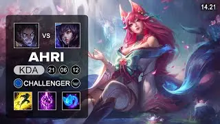 Ahri vs Sylas Mid - EUW Challenger - Patch 14.21 Season 14