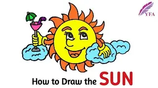 How to draw the Sun Easy | Cute Sun Drawing for Kids Step by Step | Drawing Tutorial for Beginners