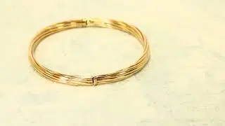 Second Hand 9ct Gold Reeded Hinged Bangle (SH7789)
