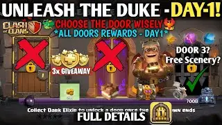 🚨UNLEASH THE DUKE DAY 1 DOORS NEW REWARDS In Clash Of Clans - Free Chests,Grumpy Medal,Magic Items!✅