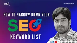 How to Narrow Down Your SEO Keyword List | Find High-Value Keywords with Low Competition