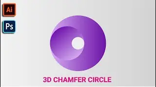 How To Create 3D Chamfer Circle  illustrator and Photoshop