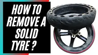 How to remove a solid puncture proof tyre from e scooter wheel 🛴