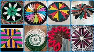 Latest handmade doormat designs//knitting paidan//new design woolen doormat