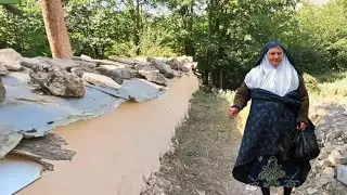 Walk with me to a peaceful village shrine in Iran | ASMR Nature Sounds