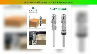 LAVIE 1PC 1/4 Shank Bearing Ultra-Perfomance Compression Flush Trim Solid Carbide CNC Router Bit Fo