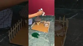 Miniature Village Scene _ Rural hut with garden and well #short #youtubeshort #reel #viral #diycraft