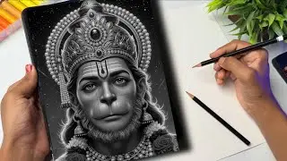 Hanuman Ji Drawing, Charcoal Pencil Drawing,  Shading Tutorial 😍