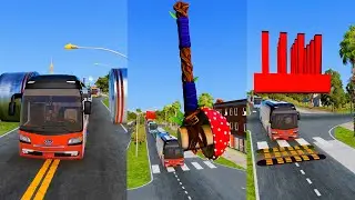 Bus vs Extreme Road Obstacles 💥 &ndash; BeamNG🚗| #livestream #liveupdates #livestreaming #shortlive