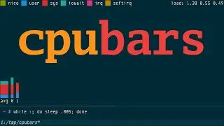 cpubars, CPU nice, user, iowait, irq, softirq monitor in stacked bar chart